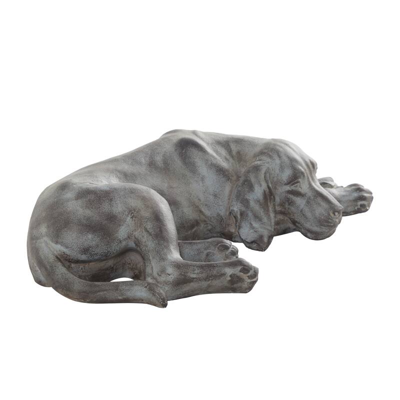 Magnesium Oxide Indoor Outdoor Dog Garden Sculpture - Grey or Dark Grey - 23 x 13 x 6