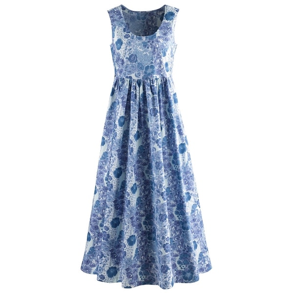 Catalog Classics by April Cornell Sleeveless Maxi Dress - Blue Floral Print