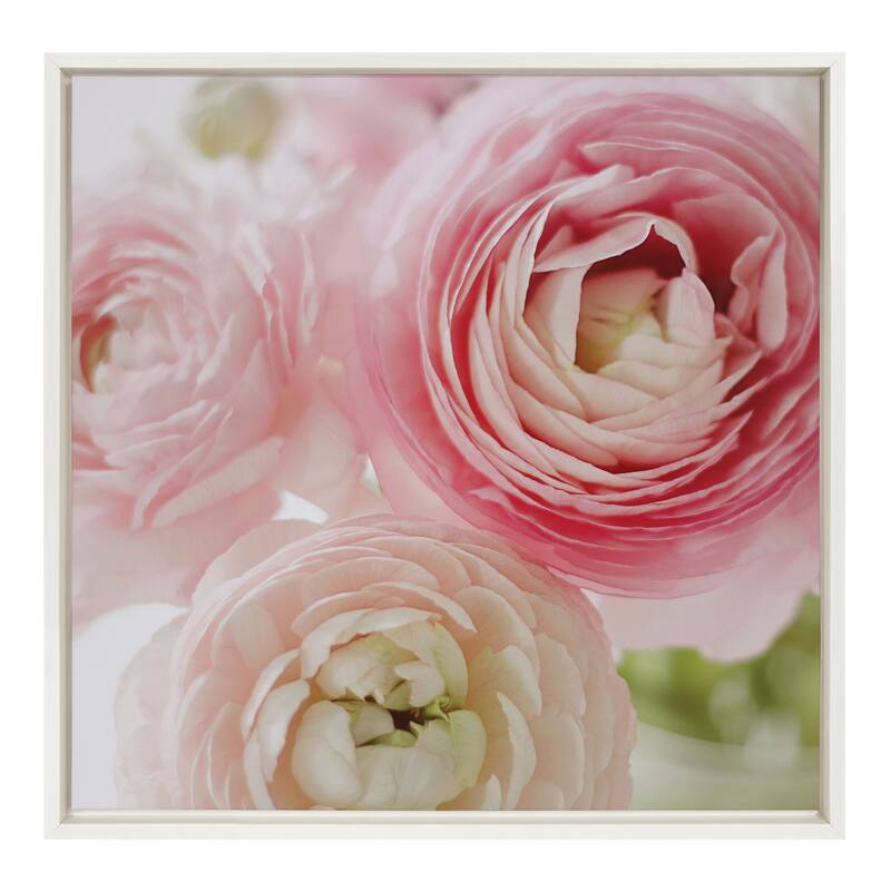 Kate and Laurel Sylvie Pink Dreams Framed Canvas by Kristy Campbell - 22x22 - Plastic - White