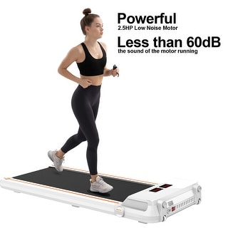 Costway Walking Pad With 265 Lbs Capacity Remote Control And LED Display Under Desk Treadmill Gray In The Treadmills Department At - View #5