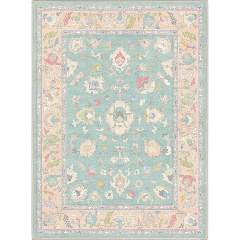 Well Woven Ushak Konya Updated Traditional Pastel Flat-Weave Area Rug