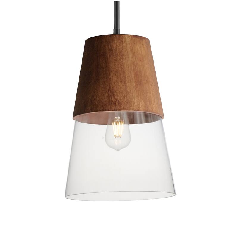 Maxim 91622CL Carpenter 10" Wide Pendant - Walnut / Black