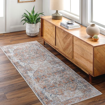 Livabliss Lillian Machine Washable Faded Classic Area Rug
