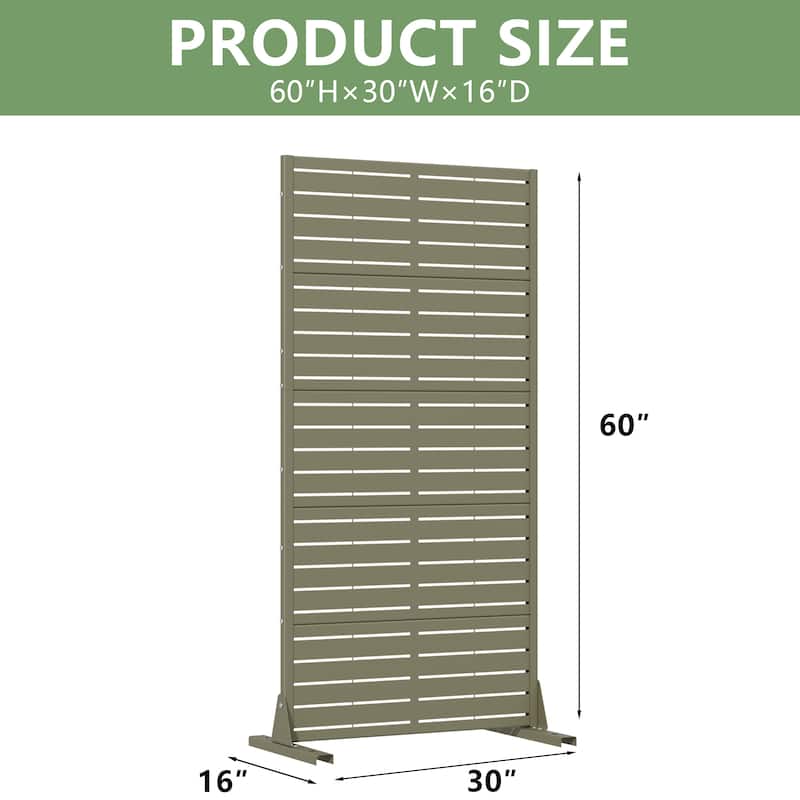 72in Dovelina Outdoor Freestanding Metal Privacy Screen Decorative Garden Fence