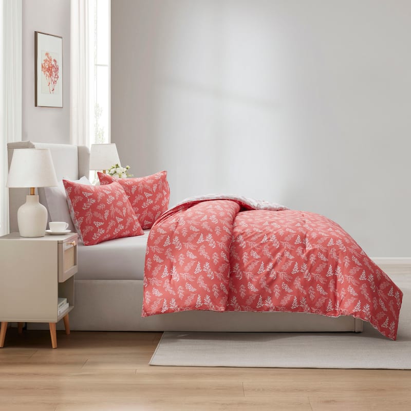 Empyrean 7 Pc Botanical Comforter Set with Sheets, Soft Breathable Lightweight Bedding Bag