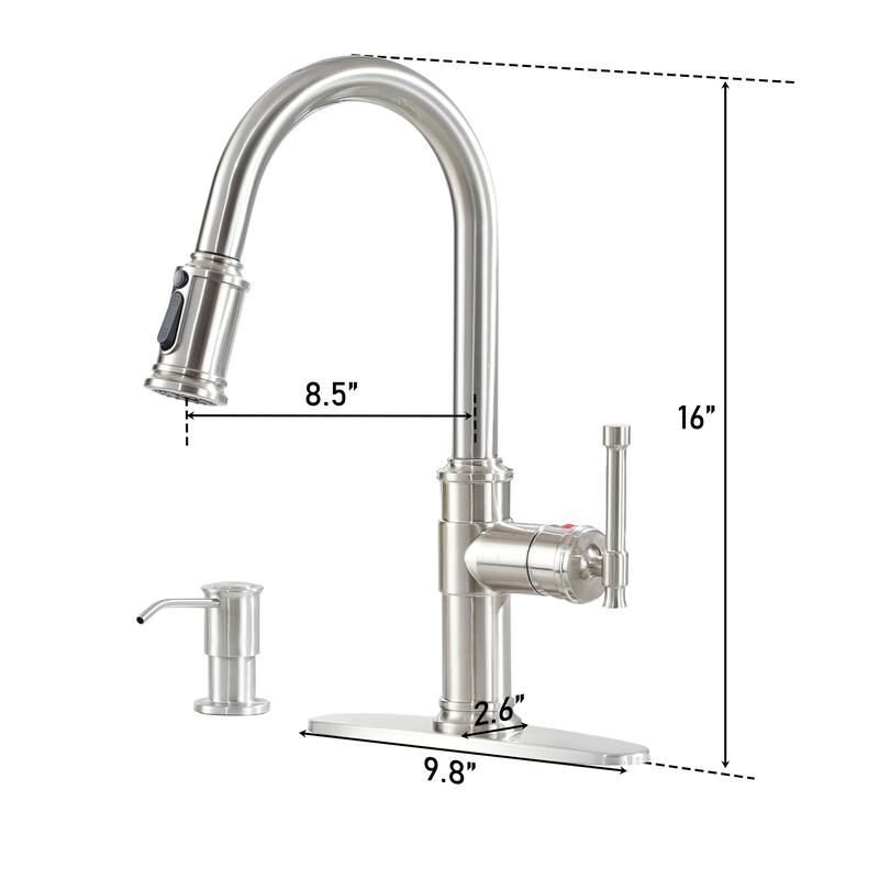 Clihome 3-Function Kitchen Faucets with Soap Dispenser