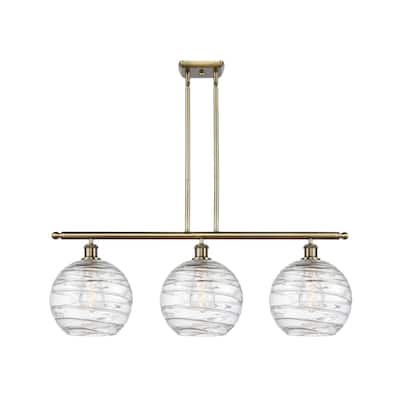 Innovations Lighting Athens Deco Swirl 3 Light 37" Stem Hung Island Light