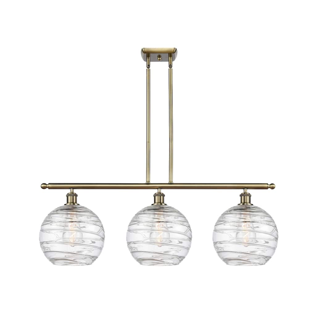 Innovations Lighting Athens Deco Swirl 3 Light 37" Stem Hung Island Light
