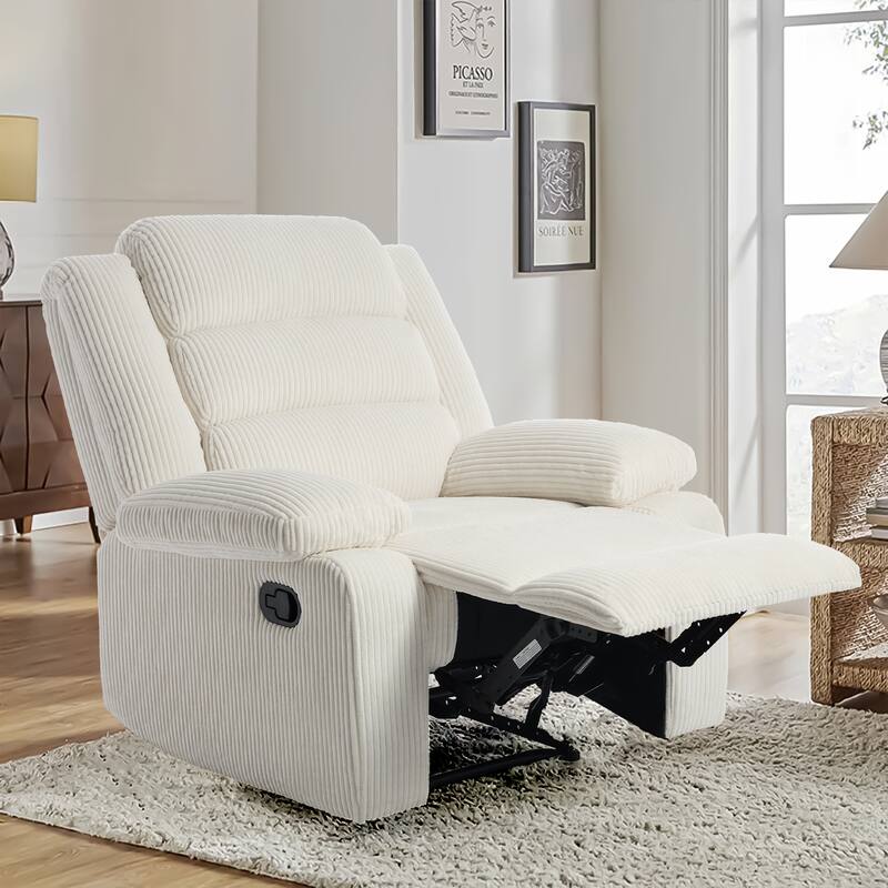 Modern 36'' W Cotton/ Corduroy Push Back Manual Recliner Chair