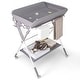 preview thumbnail 1 of 6, Gymax Portable Baby Changing Table w/ 3-Level Adjustable Height Shelf Grey