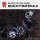 preview thumbnail 4 of 10, Haunted Hill Farm 15-In. Halloween Black and White Floral Wreath Pumpkins, Skulls, and Spiderweb for Haunted House Decoration