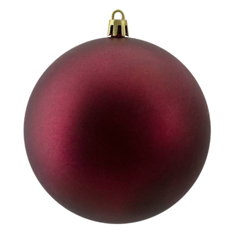 12ct Matte Burgundy Red Shatterproof Christmas Ball Ornaments 4"