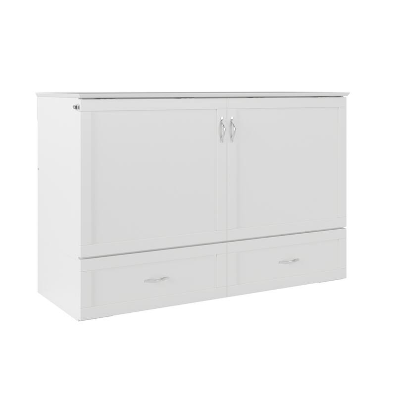 AFI Raleigh Queen Solid Wood Murphy Bed Chest with Mattress
