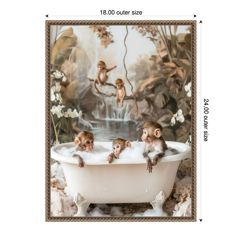 Jungle Spa by Niky Rahner Framed Canvas Wall Art - 18 x 24 in