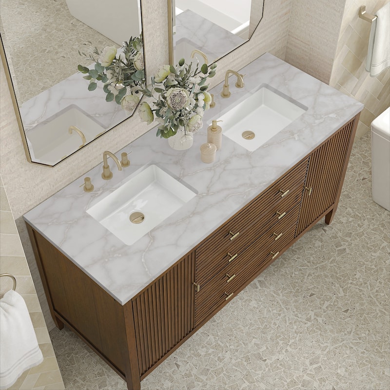 James Martin Vanities 485-V60D-3VSL Myrrin 60" Double Basin Wood