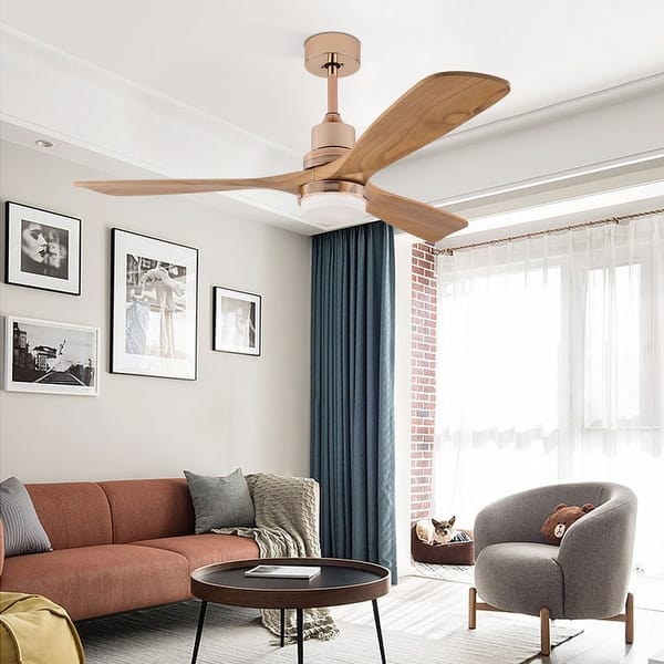 slide 2 of 17, 47In Modern 3-Blade 6-Speed Propeller Ceiling Fan Light with Remote