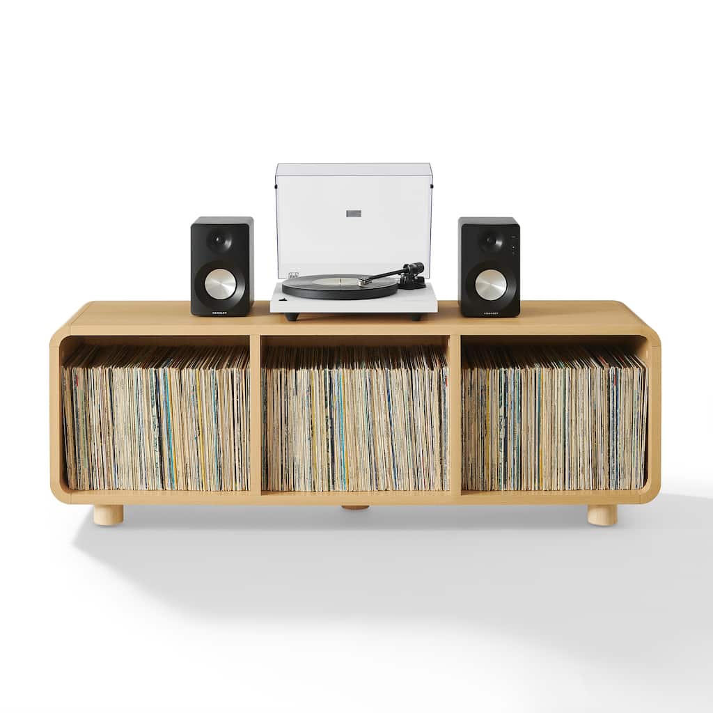 Crosley Zoe Large Record Player Stand With Vinyl Storage - 15.75"d x 60"w x 20.5"h