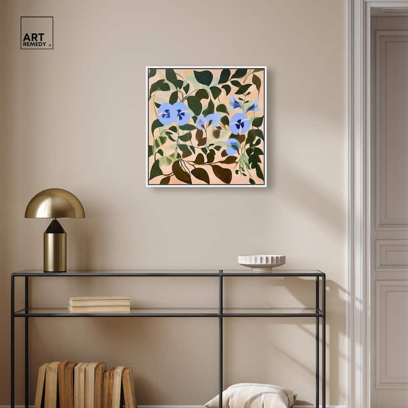 Naive Blue Flowers Canvas by Art Remedy