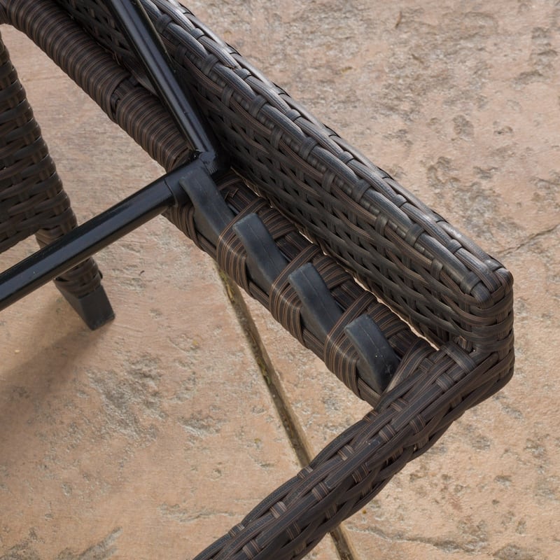 Toscana Outdoor Wicker Armed Chaise Lounge Chair by Christopher Knight Home