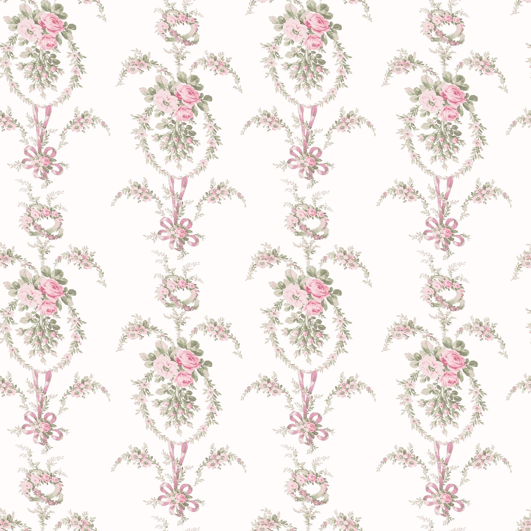 LoveShackFancy Rose Cheeks Party Pink Floral Cluster Wallpaper