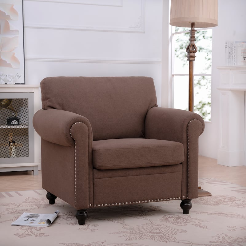 37.4" Accent Chair with Nailheads