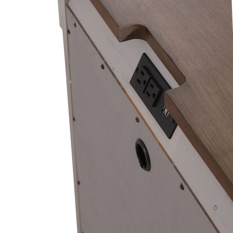Ivy Hollow Weathered Linen 3-Drawer Night Stand with Charging Station