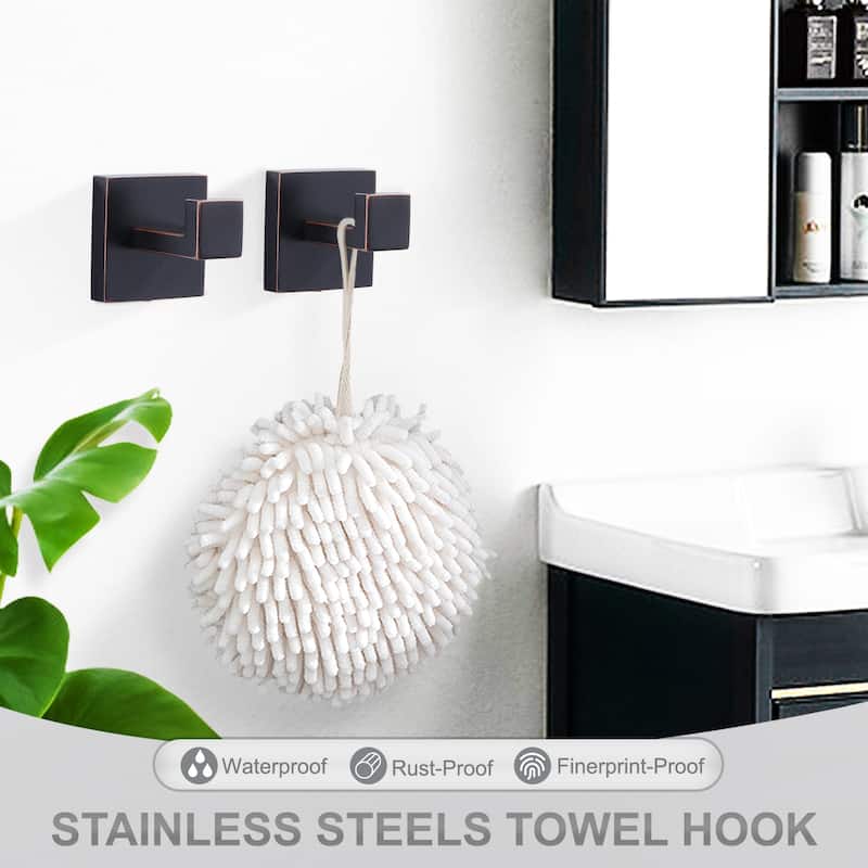 WOWOW J-Hook Wall Mount Robe/Towel Hook 2PCS