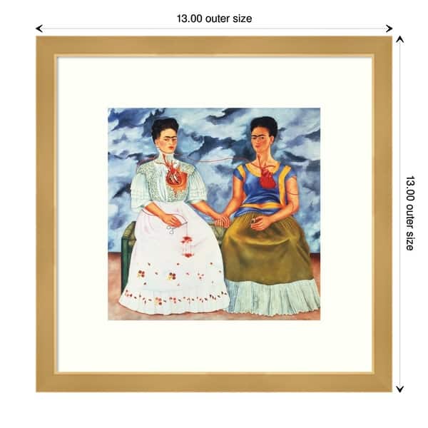 dimension image slide 3 of 4, The Two Fridas 1939 by Frida Kahlo Framed Art Print