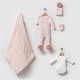 preview thumbnail 1 of 6, Newborn Baby Girl Knit Ensemble with Pom-Pom Details Pink