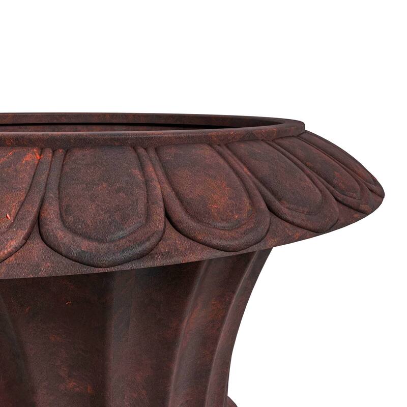 Lotus Elegant Urn Planter Pot in Fiberstone and MgO Clay with Drainage Holes for Indoor Outdoor Home Office Yard Patio Decor