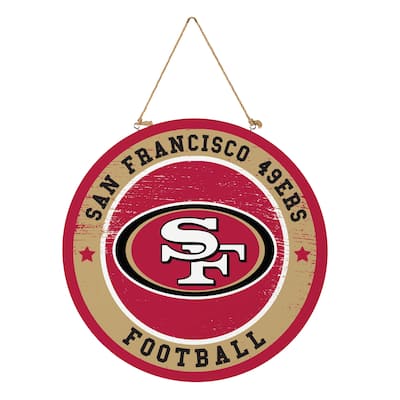 San Francisco 49ers Wooden Door Decor Wall Sign - Multi-Color