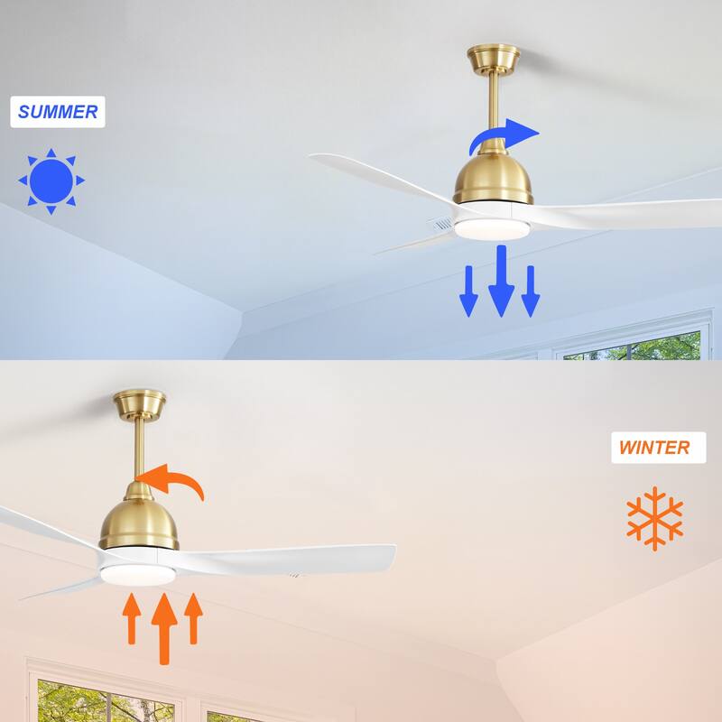 54 inch Modern Smart Ceiling Fan with Light,Remote&APP Control,Sloped Ceiling Adaptable