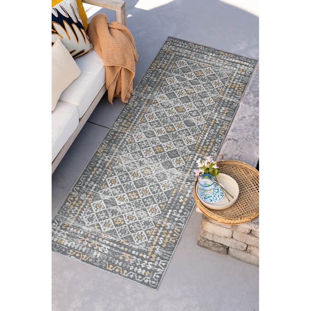 Alfresco Nautical & Coastal Border Reversible Indoor/Outdoor Area Rug