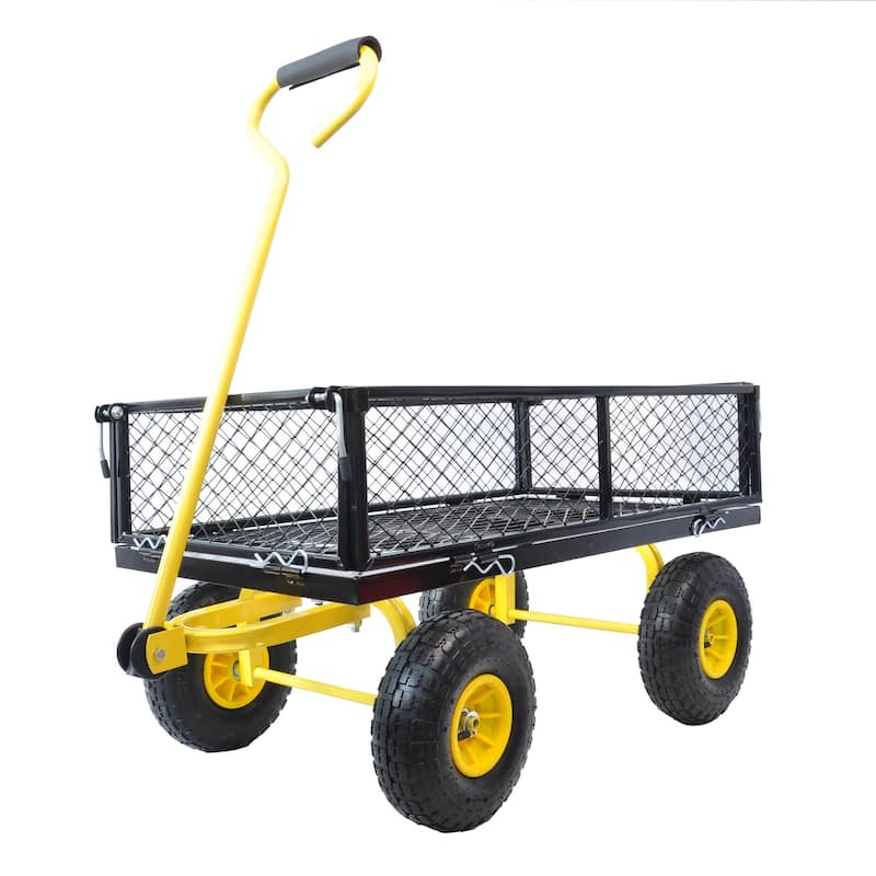Garden Foldable Utility Wagon Cart with Pneumatic Tires