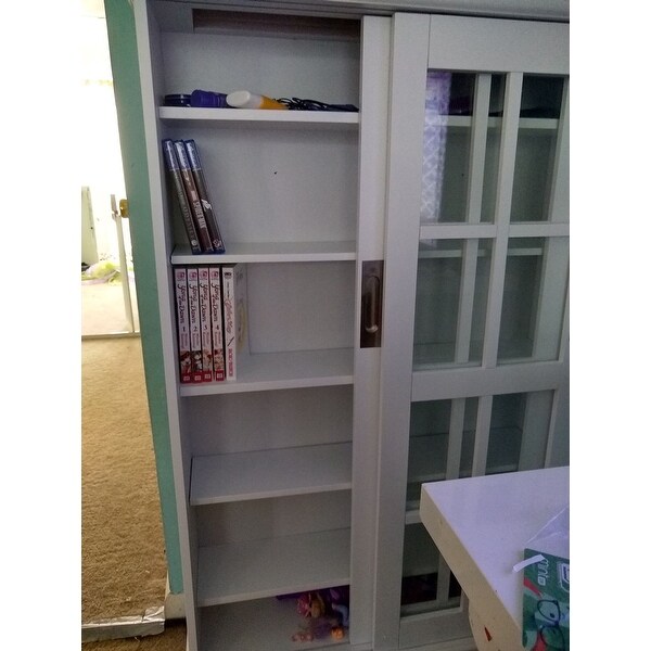 Top Product Reviews For White Sliding Door Media Cabinet 21490628 Overstock