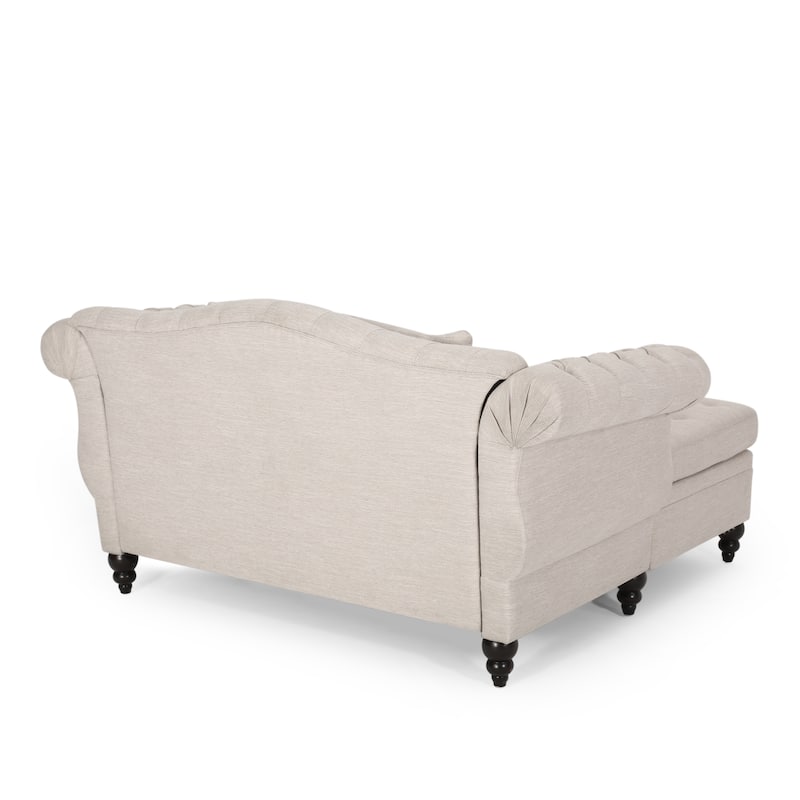 Wellston Tufted Double Chaise Lounge by Christopher Knight Home - 62.50" L x 58.50" W x 34.00" H
