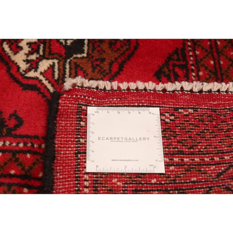 ECARPETGALLERY Hand-knotted Teimani Red Wool Rug - 6'4 x 9'0