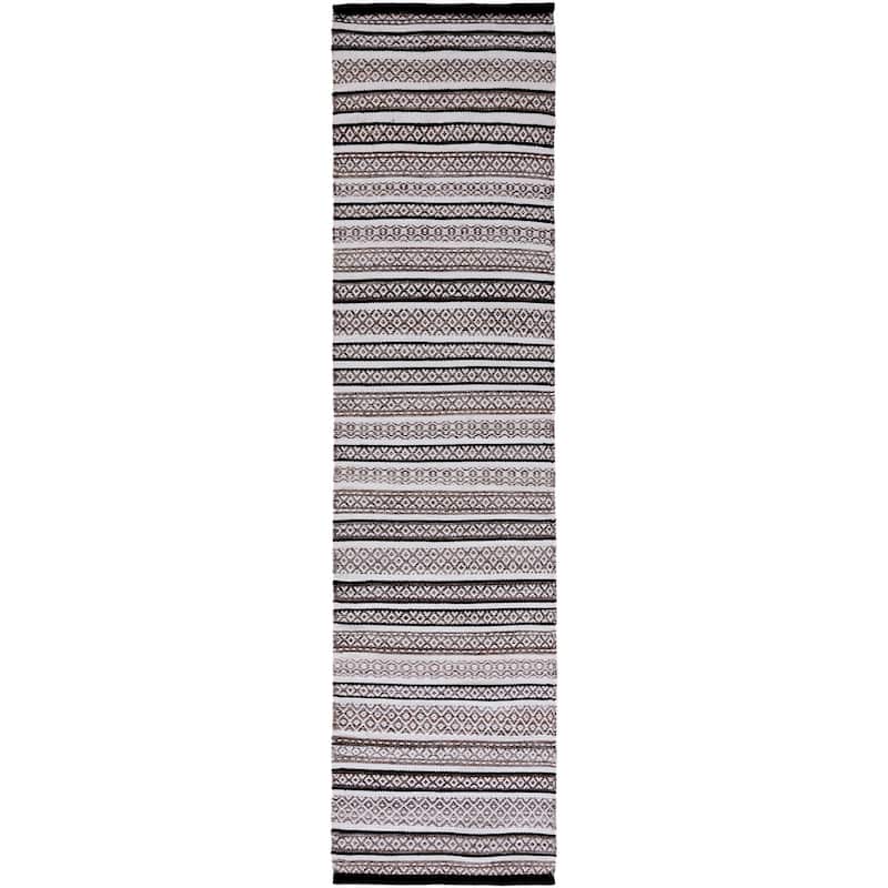 SAFAVIEH Striped Kilim Lavenia Boho Fringe Rug