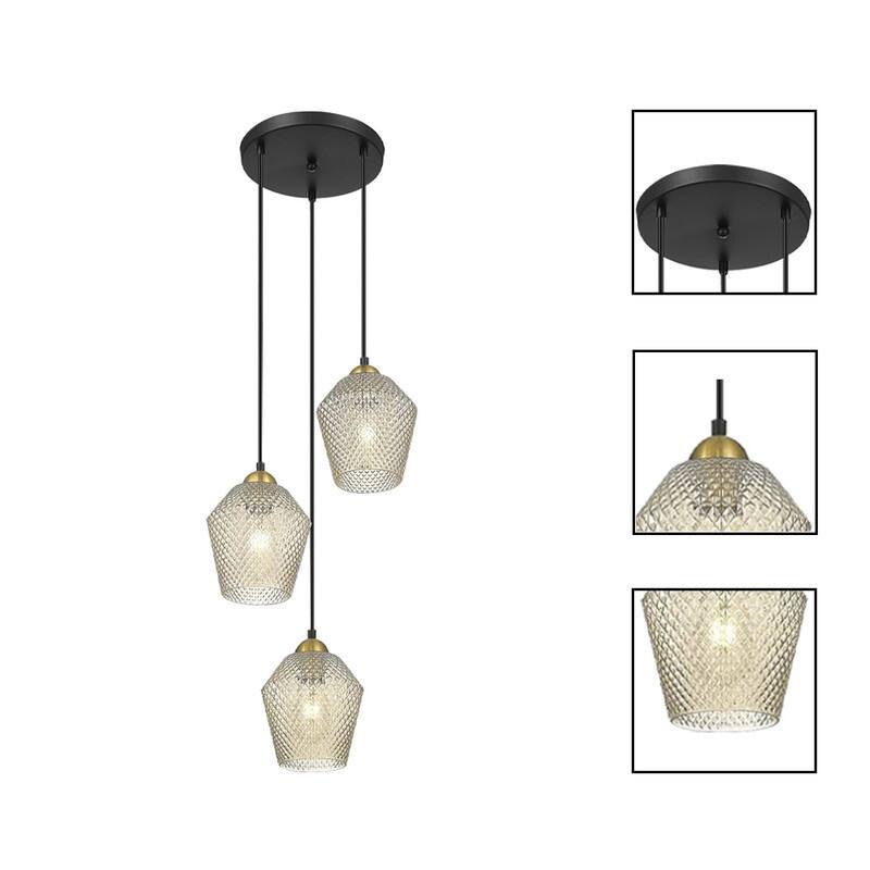 7 Inch hanging light cognac glass kitchen island lighting glass pendant lights