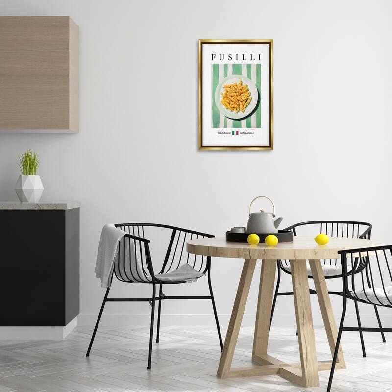 Stupell Traditional Fusilli Pasta Framed Floater Canvas Wall Art Design By Andreas Magnusson