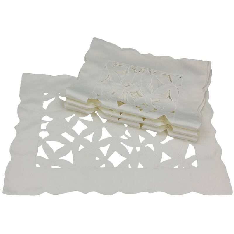 Tulip Bouquet-12x18-Placemats-Set of 4-White