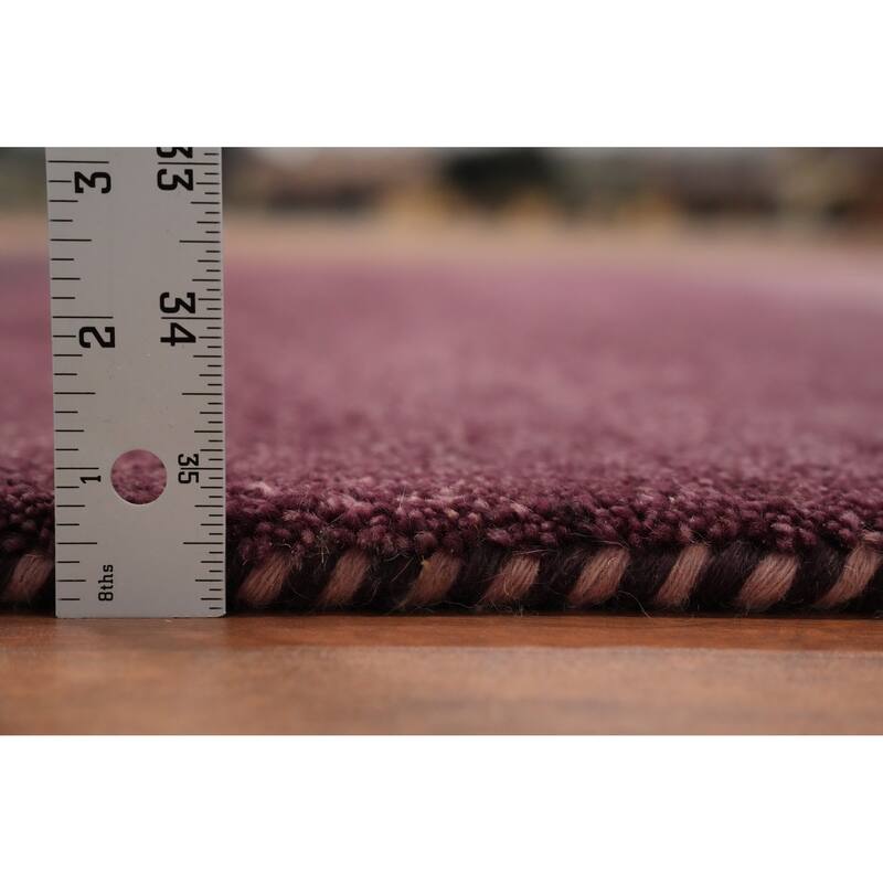 Hand Knotted Oriental 100% Wool Carpet Modern Stripe Purples Gabbeh Area Rug - 7' 9'' X 5' 7''