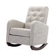 preview thumbnail 14 of 16, Polyester Upholstered High Back Mid-Century Modern Tufted Nursery Rocking Chair with Side Pocket