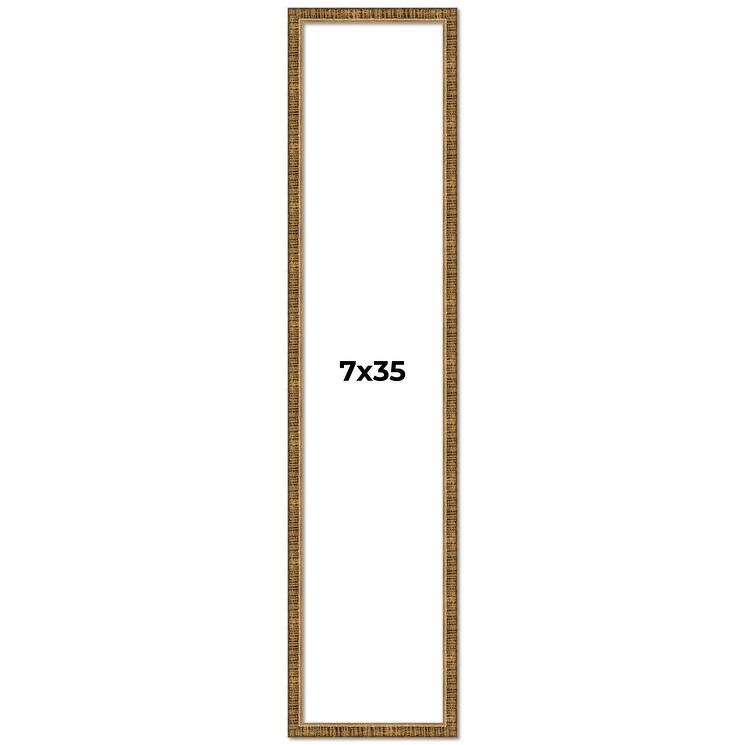 7x35 Frame Gold Solid Wood Picture Frame - Complete Modern Photo Frame