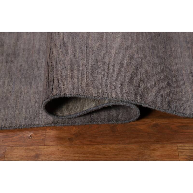 Hand Knotted Oriental 100% Wool Carpet Modern Modern Greys & Charcoal Gabbeh Area Rug - 6' 6'' X 5' 0''