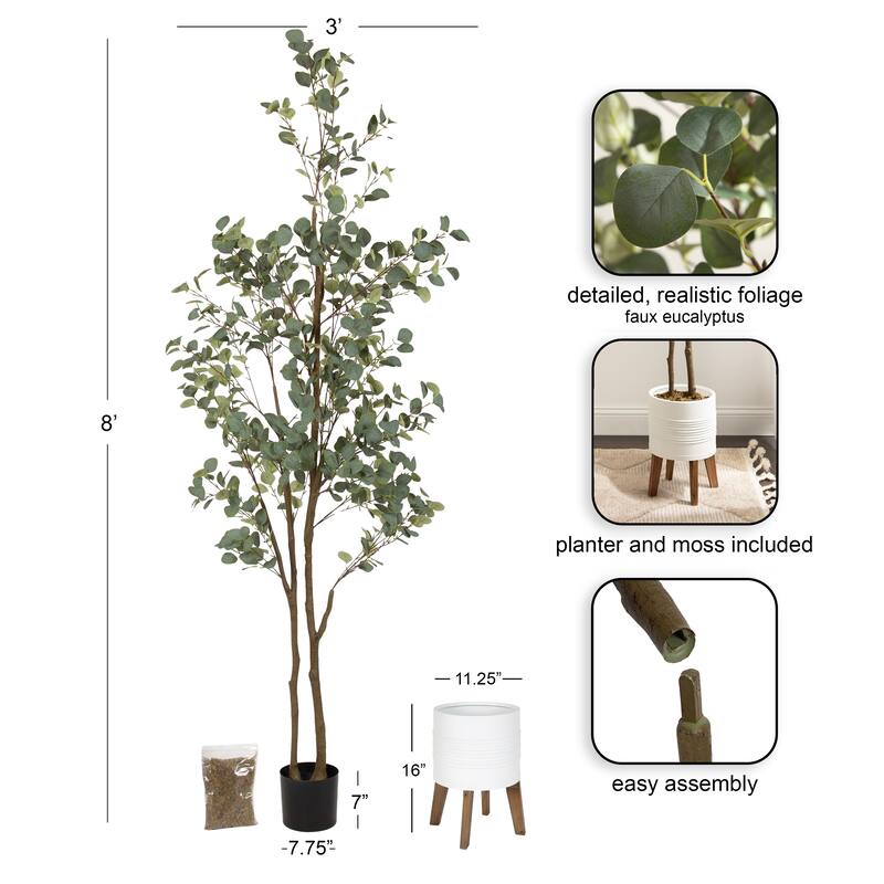 Kate and Laurel Eudora Faux Eucalyptus Tree