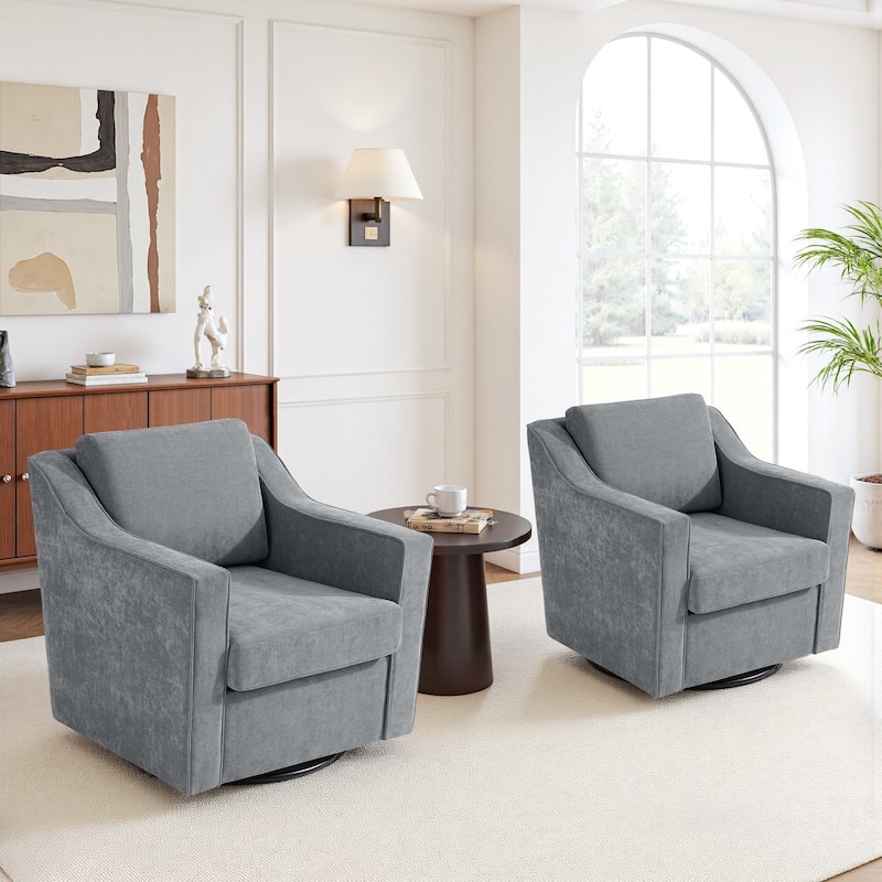 2 Set Modern Swivel Accent Arm Chair for Living Room