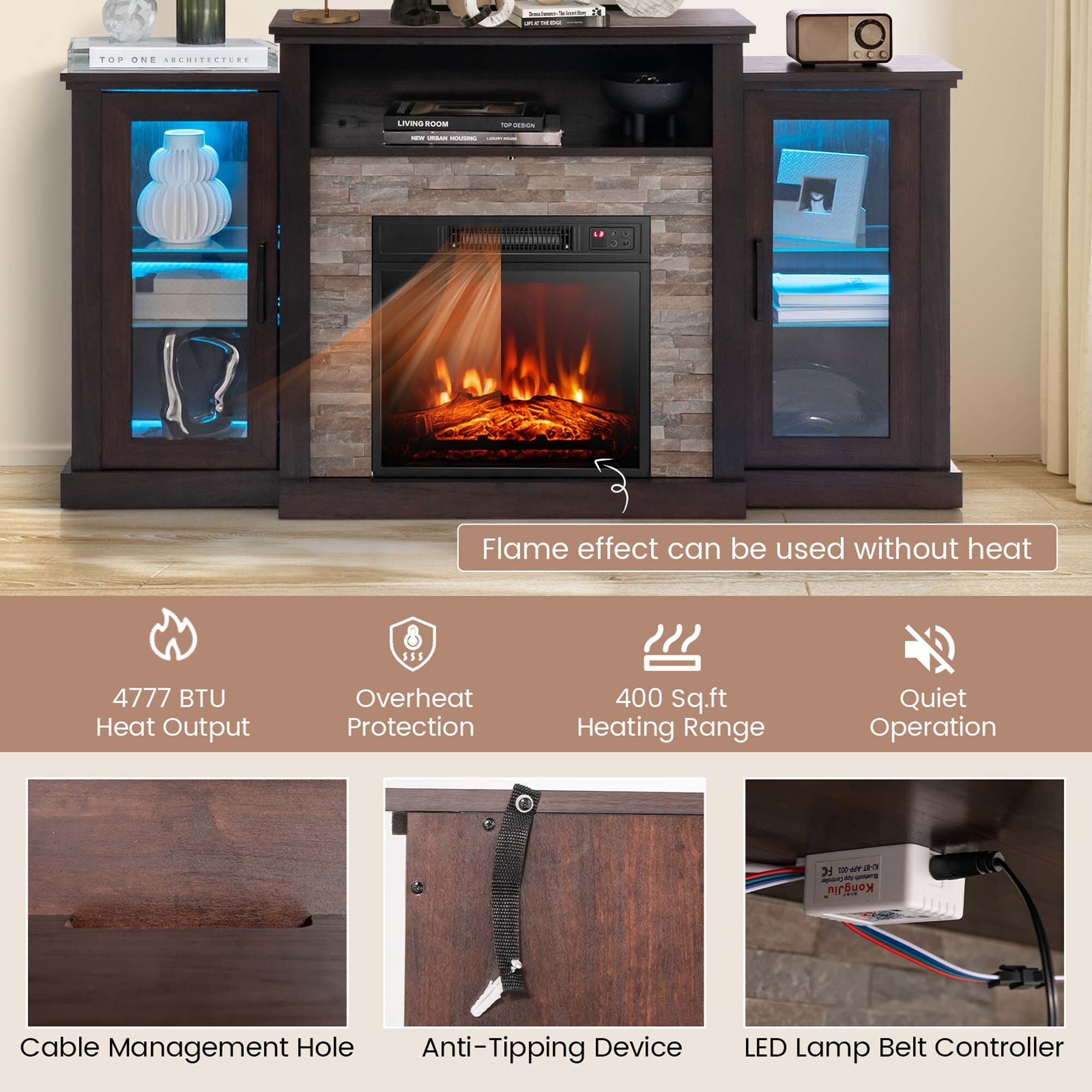 Used fireplace tv stand deals