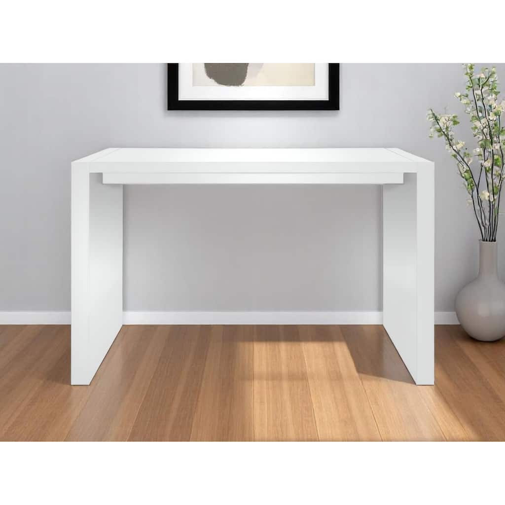 HomeRoots 60" White Wood Rectangular Bar Table - 60 in. x 40 in. x 18 in.