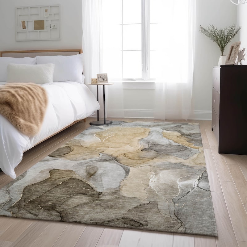 Premium Washable Super Soft Abstract Watercolor Mayfield Rug - Brown - 5' x 7' 6" - Rectangle